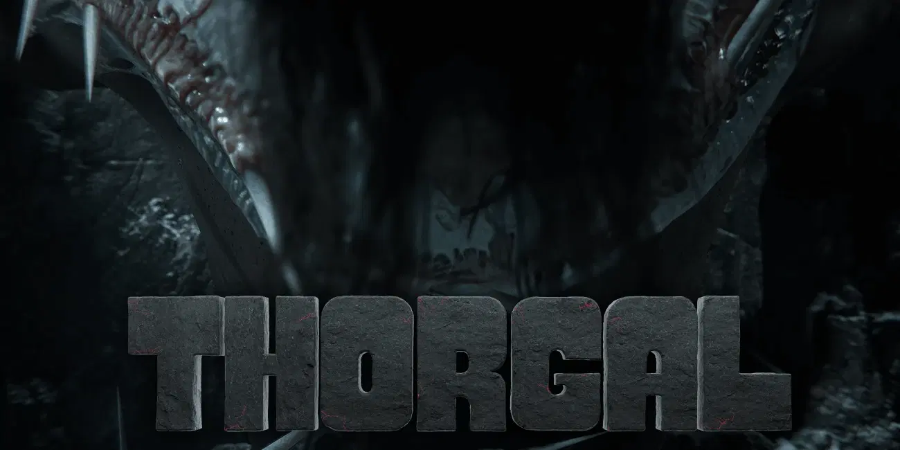 An artwork of a man with long dark hair covering his face, main hero of the "Thorgal" game, looking at the viewer