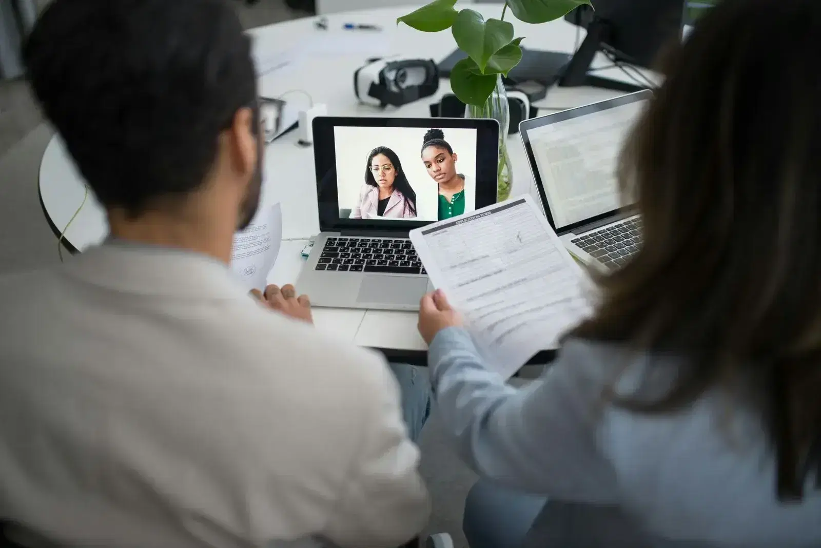 Mighty Koi's HR team during online interview